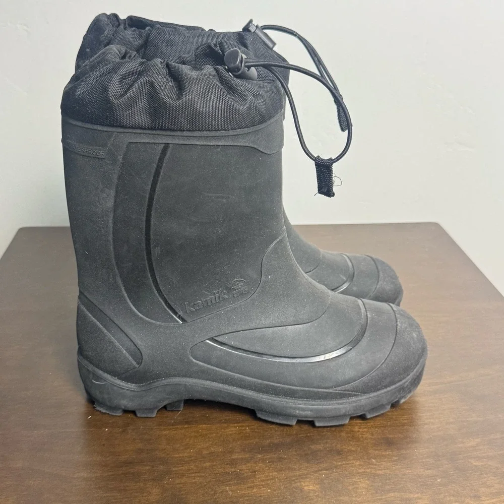 Kamik Snobuster 1 Winter Boot Youth 4 Black Snow Rain Waterproof Liner Insulated